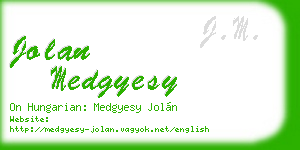 jolan medgyesy business card